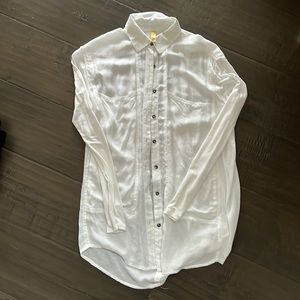 Free People super soft oversized white cotton shirt